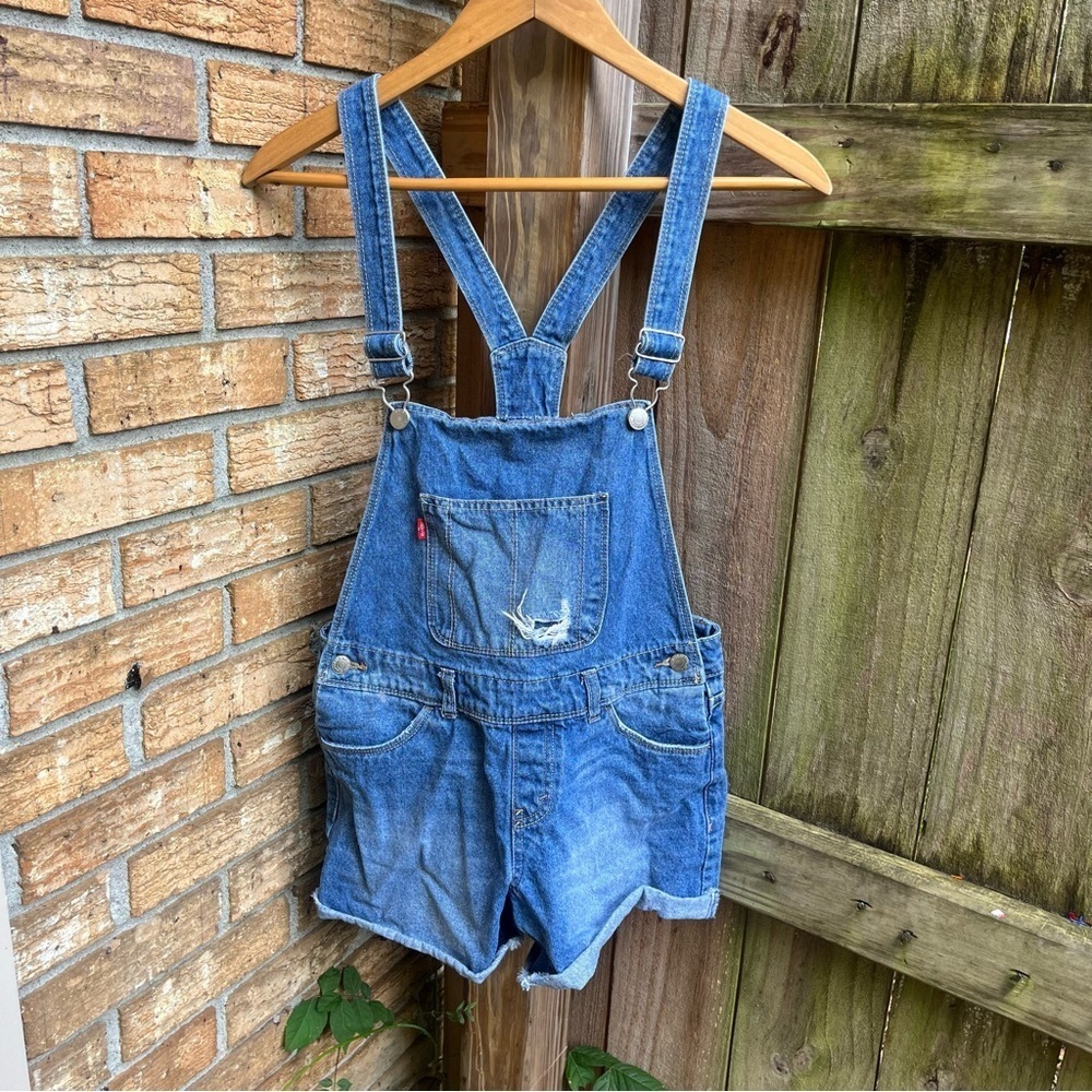 Levi's Denim Shortall Short Overalls Jumper Romper Youth